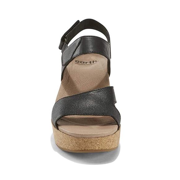 Earth Sandals Dark Academia Size 11 Khaya Kella Leather Open Toe Platform Black - Picture 4 of 8